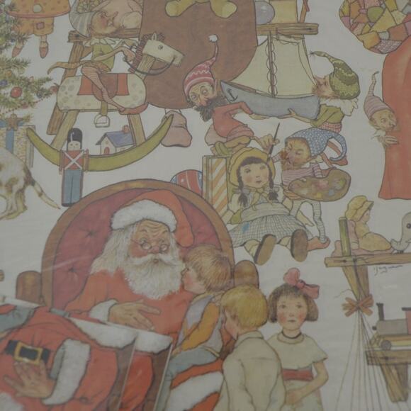4 Lot Christmas Wraps-Up Santa's Workshop 2 24"x30" Sheets - Picture 10 of 16